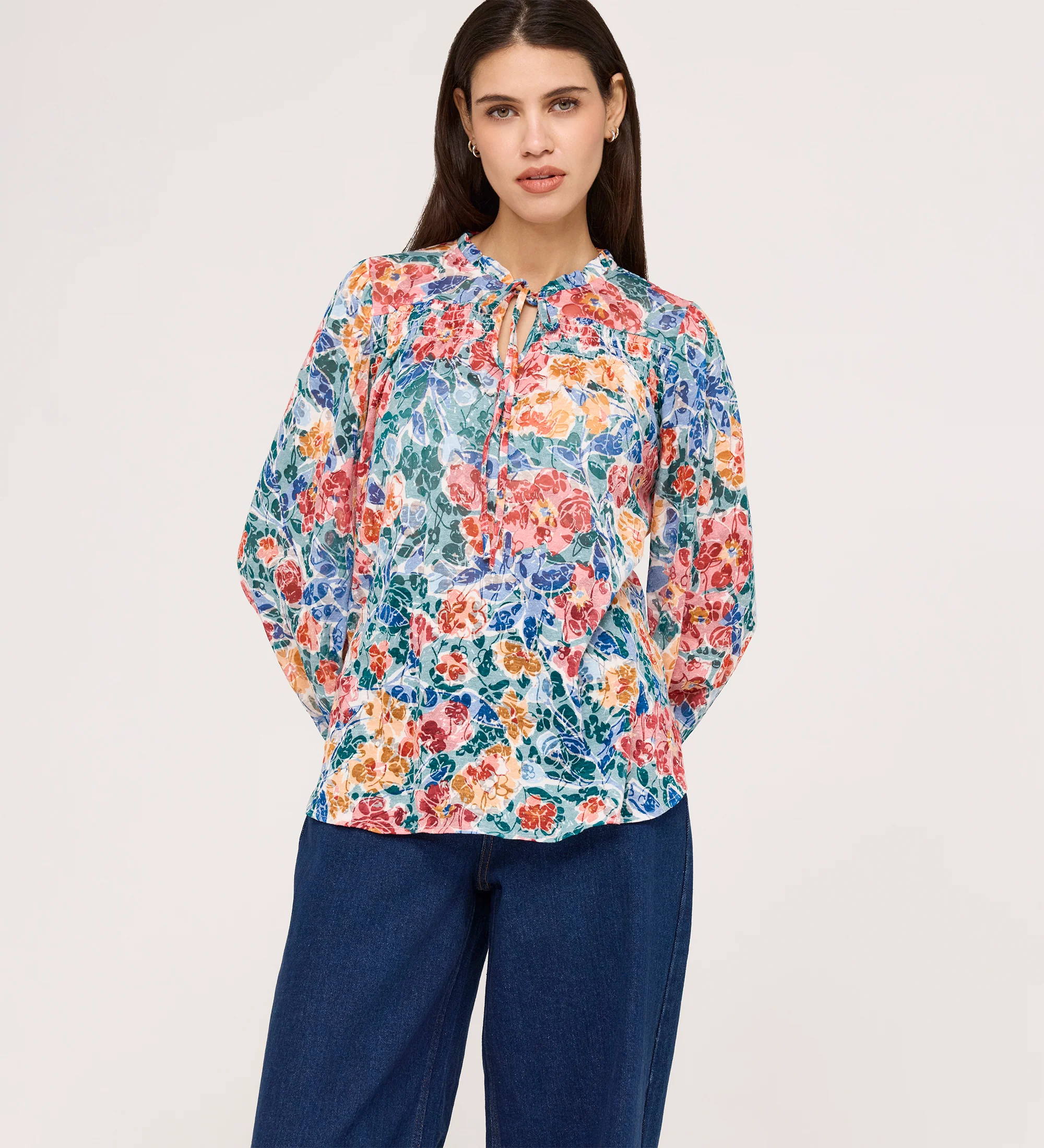 Lizzie Green Floral Jersey Blouse