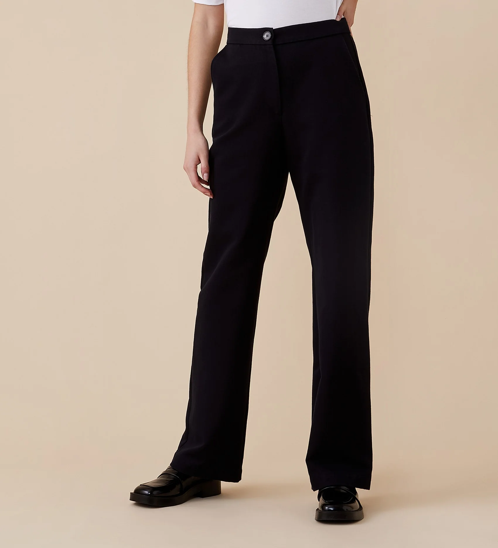 Maddie Black Cotton Rich Trousers