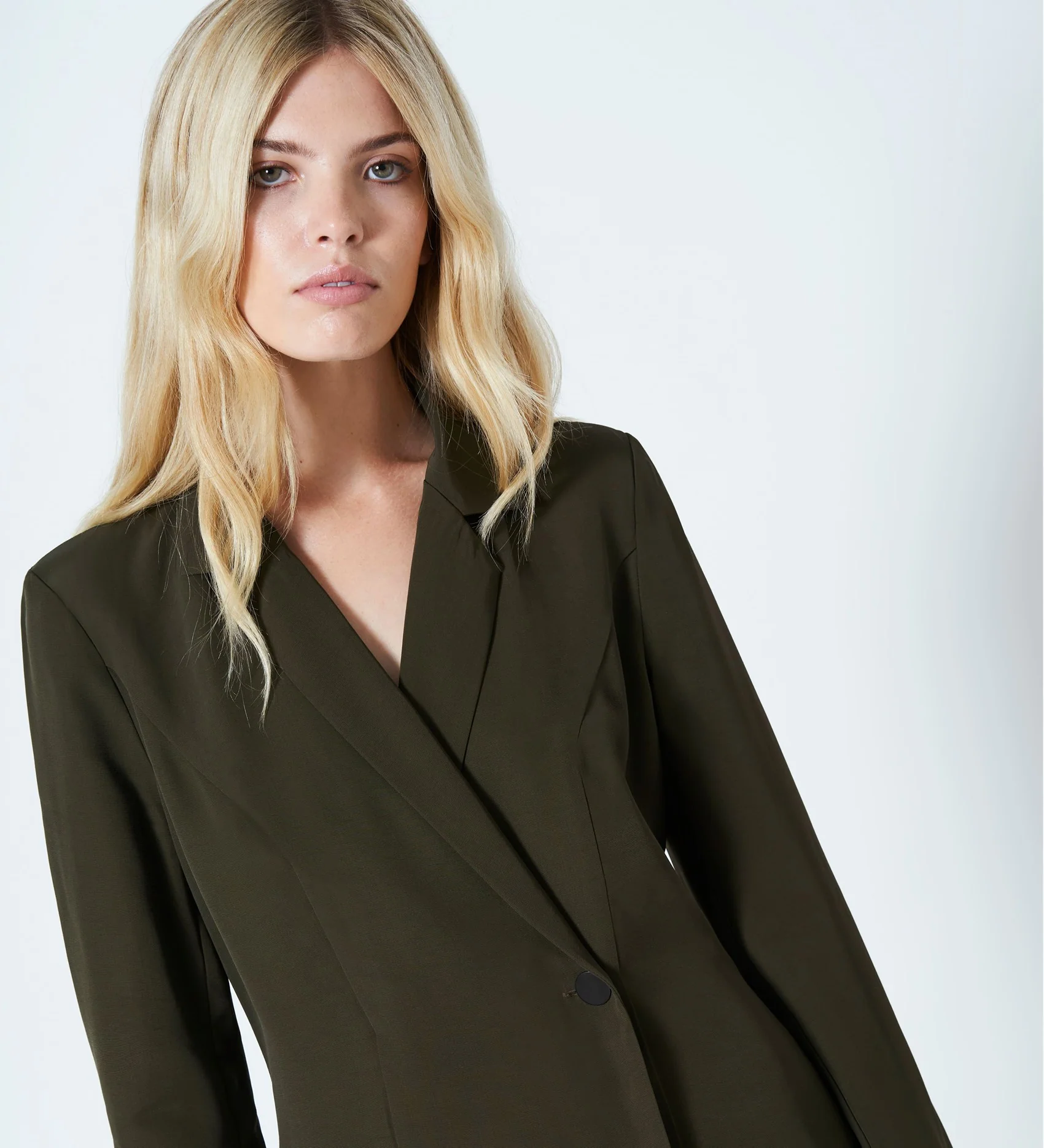 Meryl Khaki Button Top