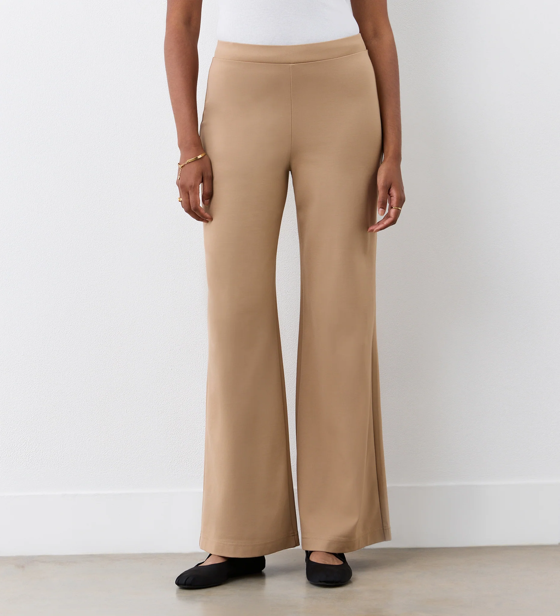 Reyna Camel Ponte Jersey Wide Leg Trousers - Image 2