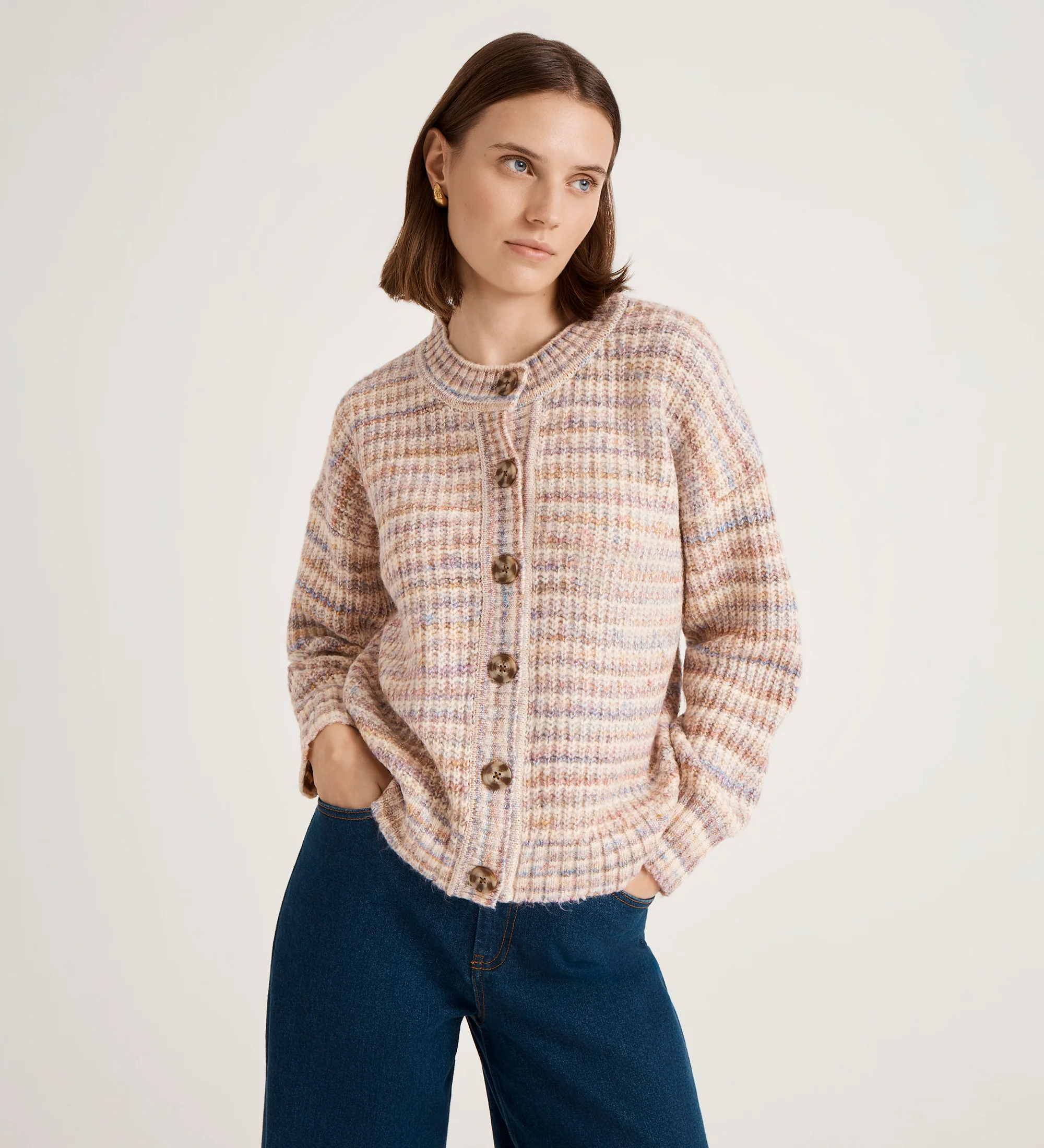 Whitney Pink Stripe Knitted Cardigan