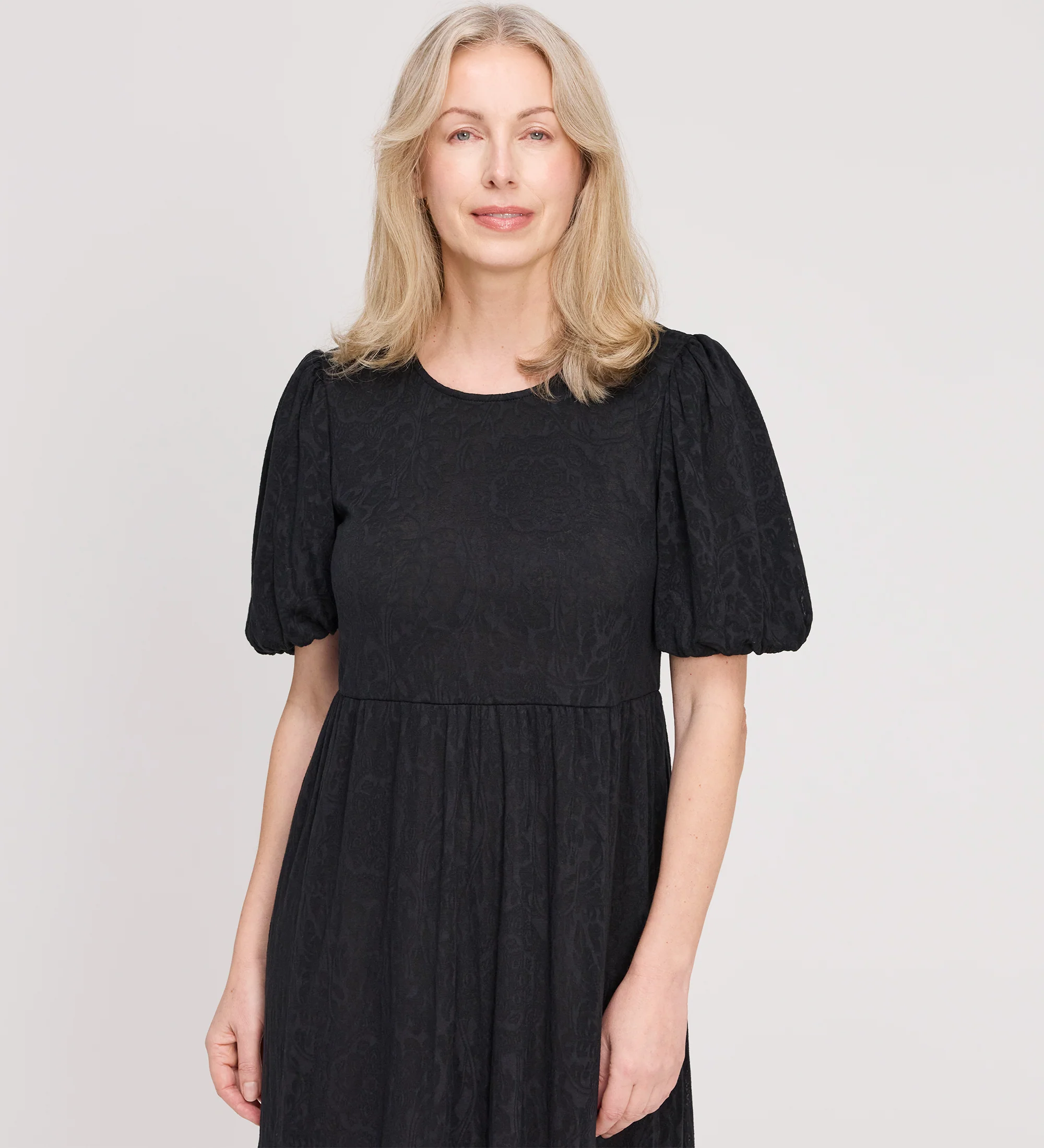 Yasmine Black Jersey Midi Dress - Image 2